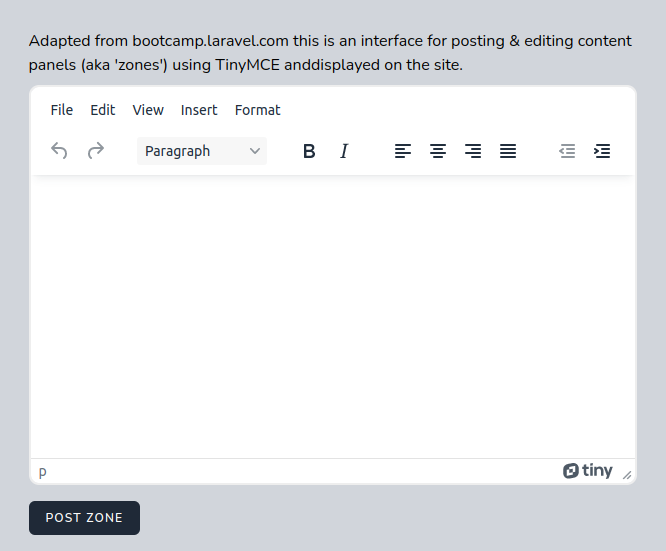 TinyMCE running on top of the laravel text area